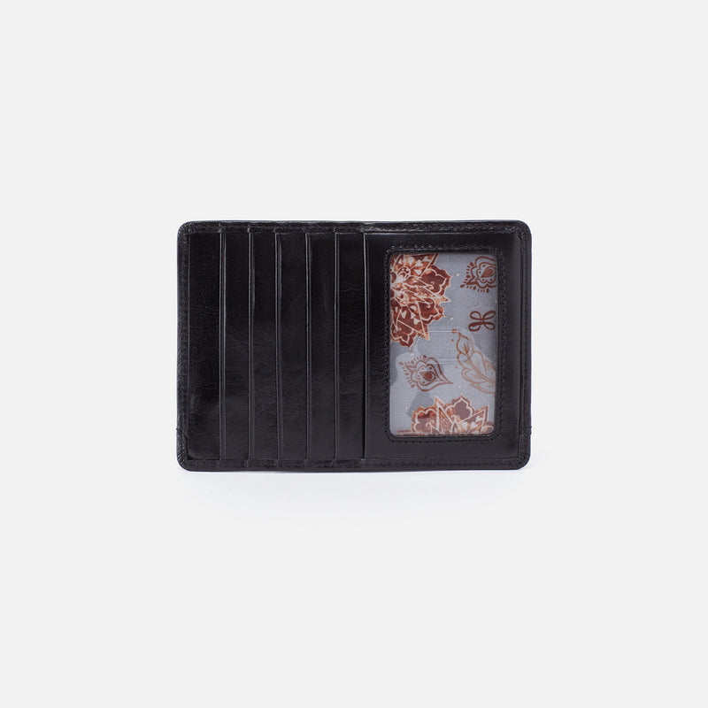 Euro Slide Card Case in Polished Leather - Black