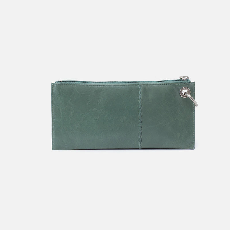 Vida Wristlet in Polished Leather - Bottle Green