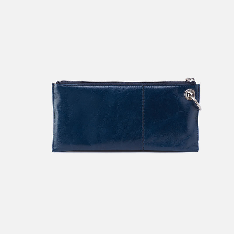 Vida Wristlet in Polished Leather - Denim