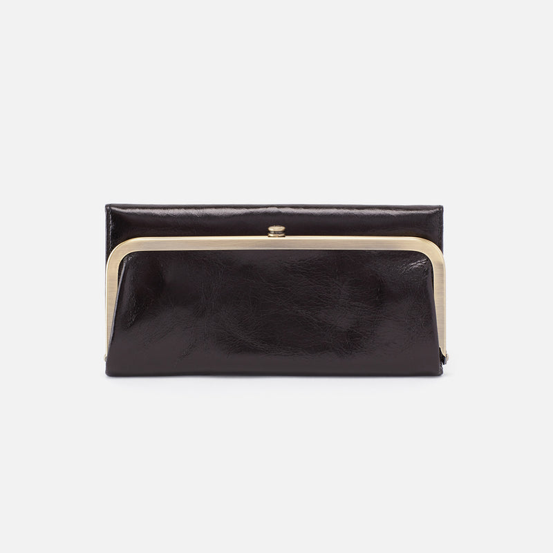 Rachel Continental Wallet in Polished Leather - Black