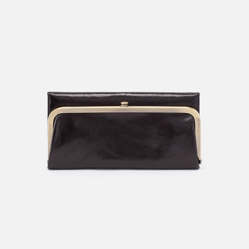 Rachel Continental Wallet in Polished Leather - Black