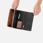Rachel Continental Wallet in Polished Leather - Black