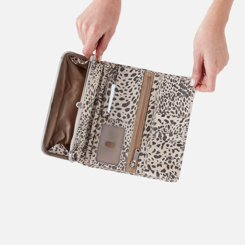 Rachel Continental Wallet in Printed Leather - Cheetah Print