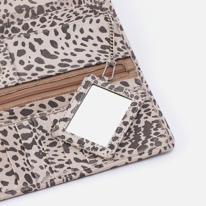 Rachel Continental Wallet in Printed Leather - Cheetah Print