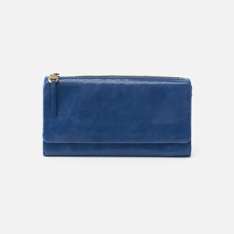Alto Continental Wallet in Polished Leather - Atlantis Blue