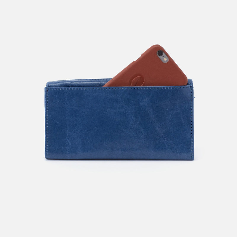 Alto Continental Wallet in Polished Leather - Atlantis Blue