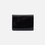 Robin Compact Wallet in Polished Leather - Black