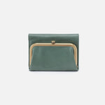 Robin Compact Wallet in Polished Leather - Bottle Green