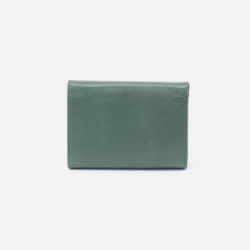 Robin Compact Wallet in Polished Leather - Bottle Green