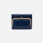 Robin Compact Wallet in Polished Leather - Denim