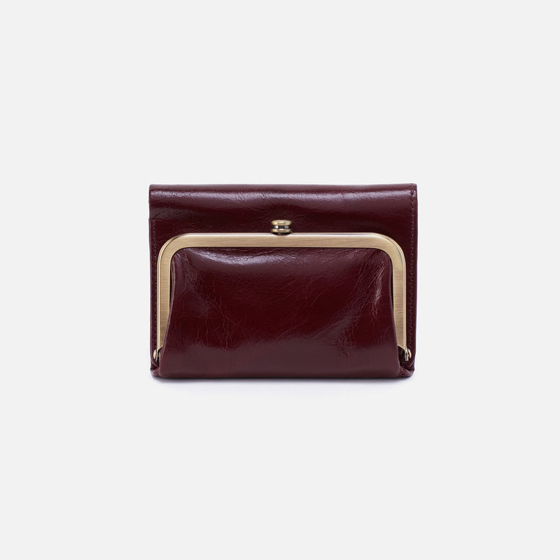 Robin Compact Wallet in Polished Leather - Merlot