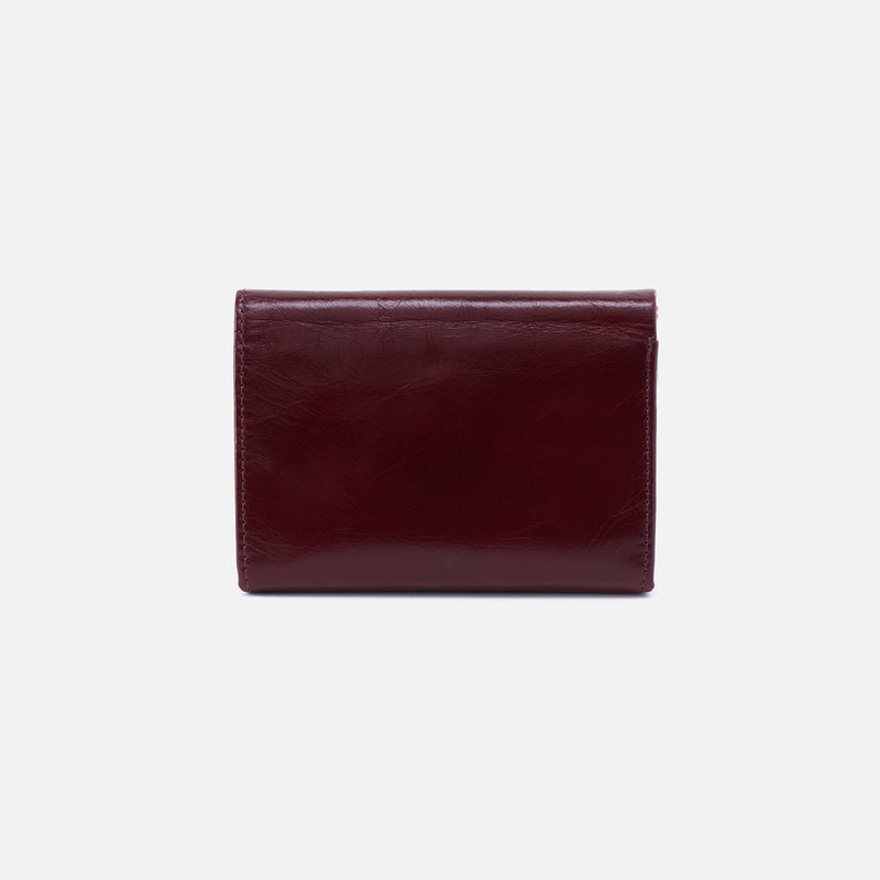 Robin Compact Wallet in Polished Leather - Merlot
