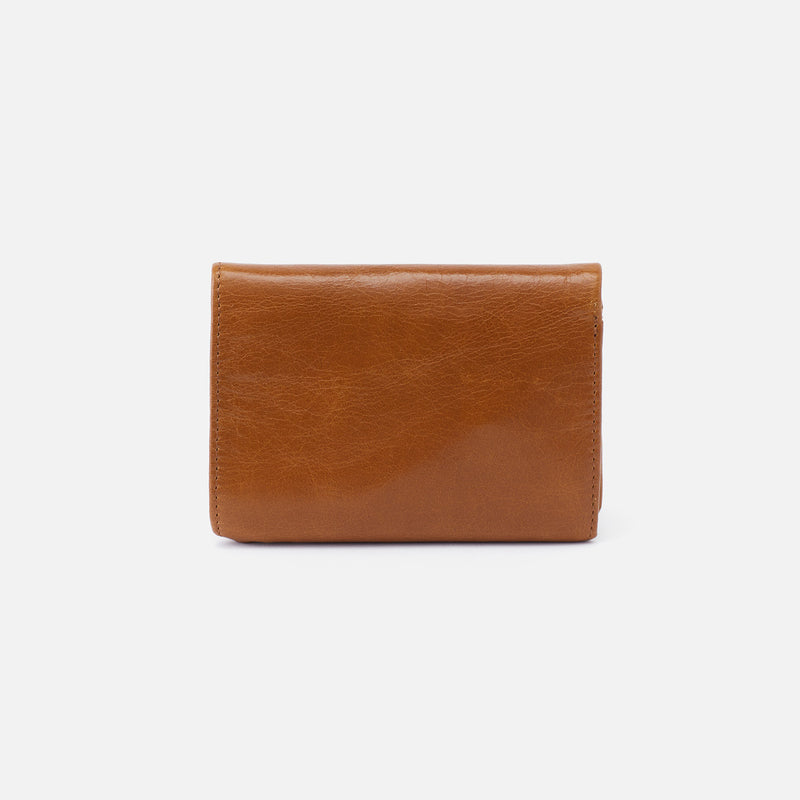 Robin Compact Wallet in Polished Leather - Truffle