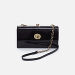 Mila Wallet Crossbody in Polished Leather - Black