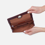 Mila Wallet Crossbody in Polished Leather - Merlot