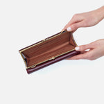 Mila Wallet Crossbody in Polished Leather - Merlot