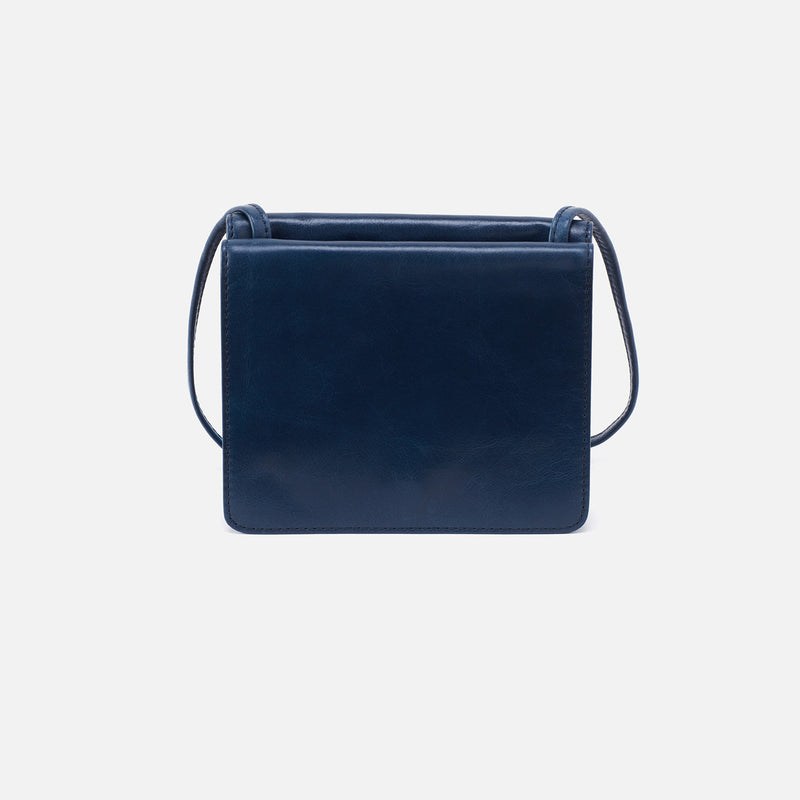 Jill Wallet Crossbody in Polished Leather - Denim
