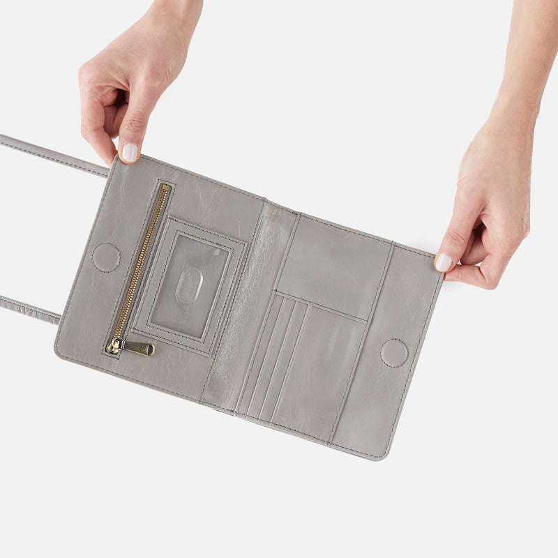 Jill Wallet Crossbody in Polished Leather - Driftwood