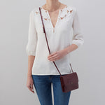 Jill Wallet Crossbody in Polished Leather - Merlot