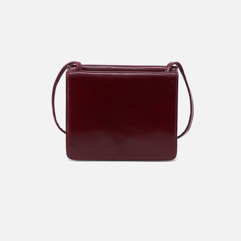Jill Wallet Crossbody in Polished Leather - Merlot