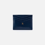 Max Card Case in Polished Leather - Denim