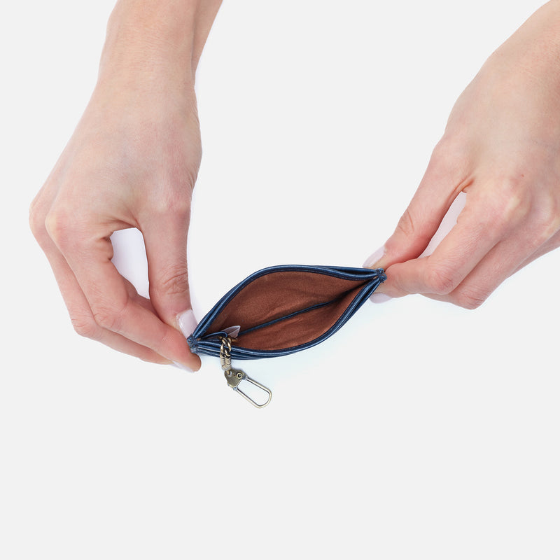 Max Card Case in Polished Leather - Denim