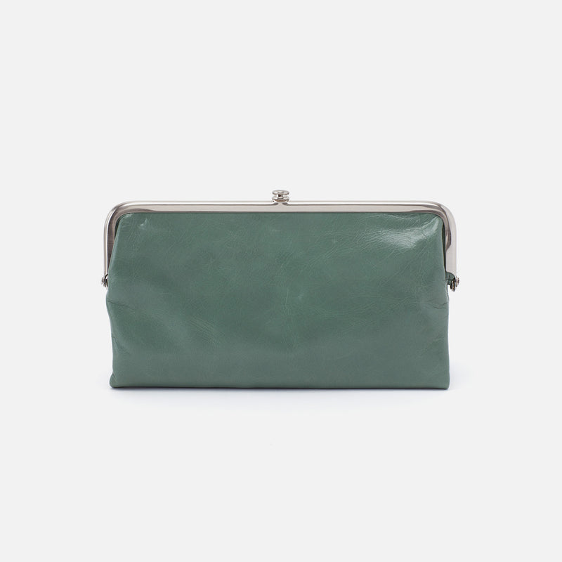 Lauren Clutch-Wallet in Polished Leather - Bottle Green