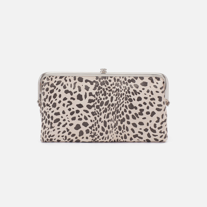 Lauren Clutch-Wallet in Printed Leather - Cheetah Print