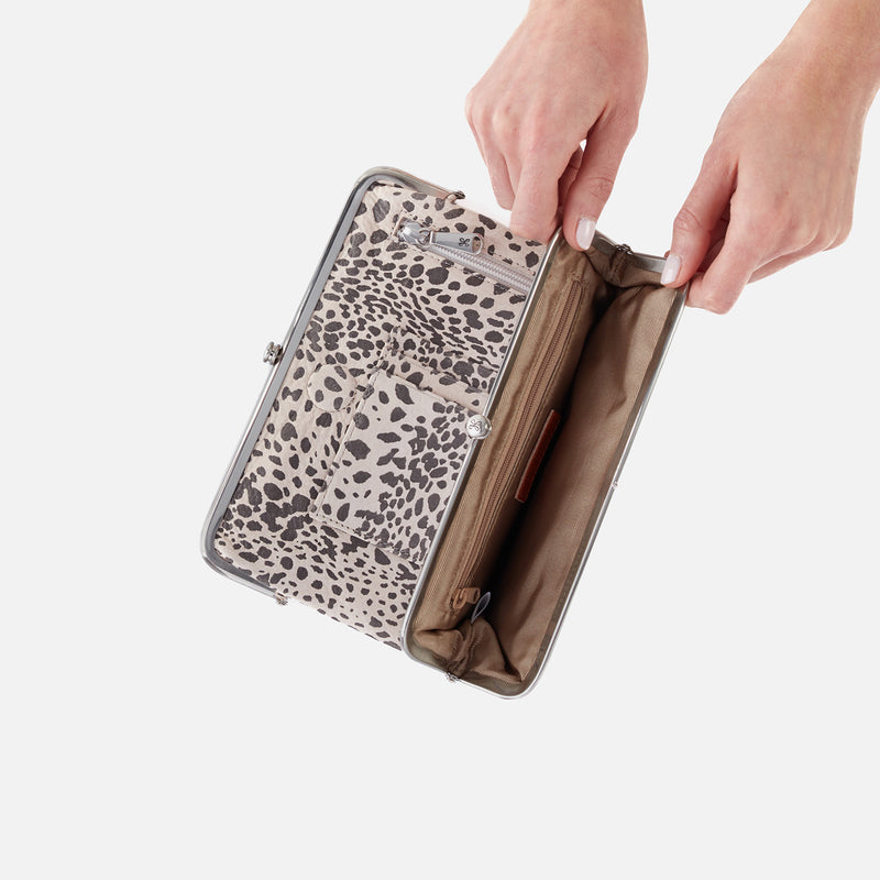 Lauren Clutch-Wallet in Printed Leather - Cheetah Print