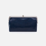 Lauren Clutch-Wallet in Polished Leather - Denim
