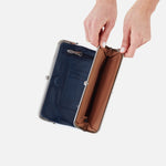 Lauren Clutch-Wallet in Polished Leather - Denim