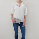 Lauren Clutch-Wallet in Polished Leather - Driftwood