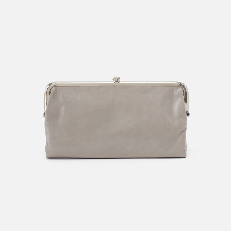 Lauren Clutch-Wallet in Polished Leather - Driftwood