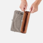 Lauren Clutch-Wallet in Polished Leather - Driftwood