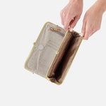 Lauren Clutch-Wallet in Printed Leather - Gold Filigree Exotic