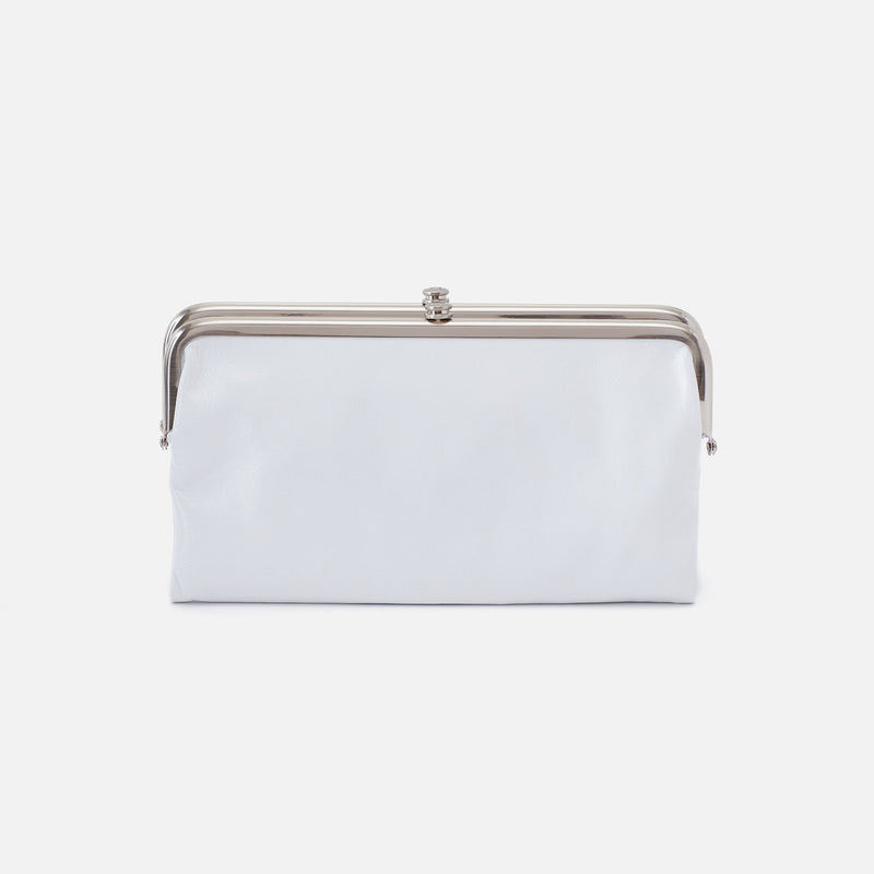 Lauren Clutch-Wallet in Polished Leather - Optic White