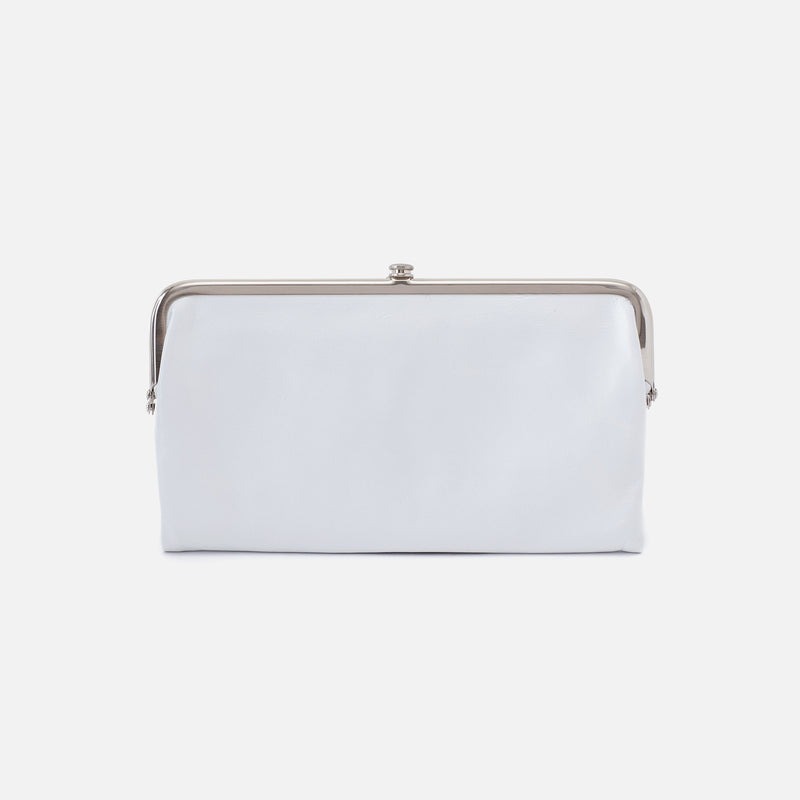 Lauren Clutch-Wallet in Polished Leather - Optic White