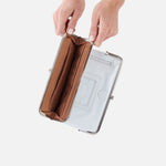 Lauren Clutch-Wallet in Polished Leather - Optic White