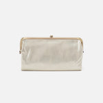 Lauren Clutch-Wallet in Metallic Leather - Pearled Silver