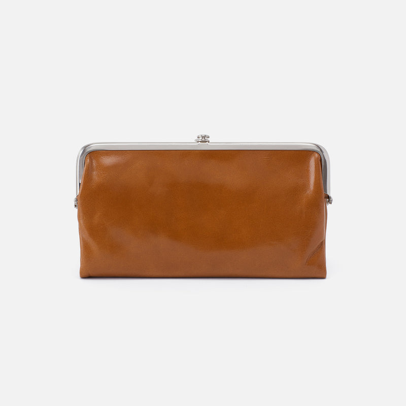 Lauren Clutch-Wallet in Polished Leather - Truffle