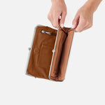 Lauren Clutch-Wallet in Polished Leather - Truffle