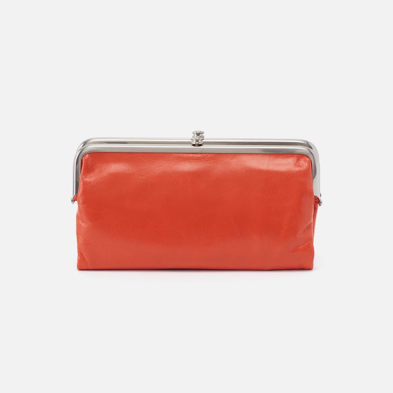 Lauren Clutch-Wallet in Polished Leather - Zinnia