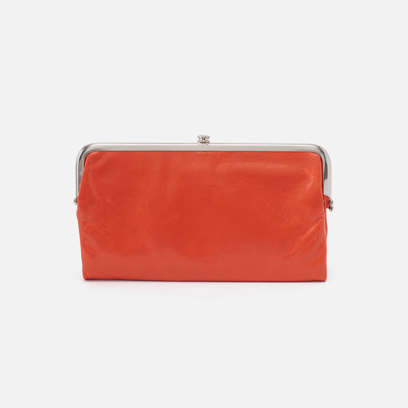 Lauren Clutch-Wallet in Polished Leather - Zinnia