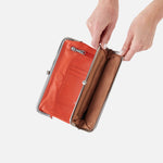 Lauren Clutch-Wallet in Polished Leather - Zinnia