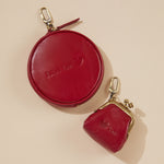 Revolve Clip Pouch in Polished Leather - Cardinal