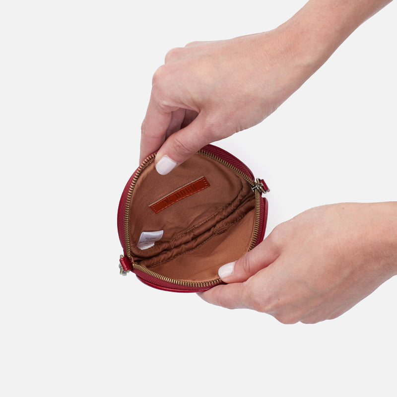 Revolve Clip Pouch in Polished Leather - Cardinal