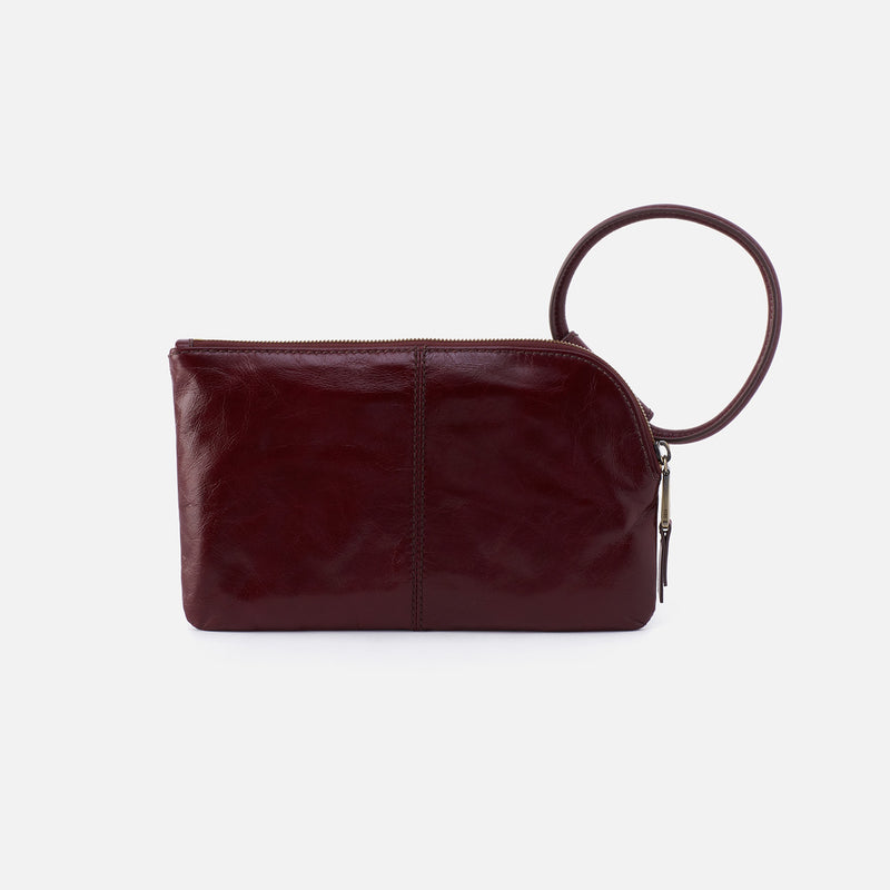 Sable Wristlet in Polished Leather - Merlot