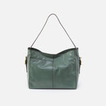 Render Shoulder Bag in Polished Leather - Bottle Green