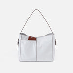 Render Shoulder Bag in Polished Leather - Optic White