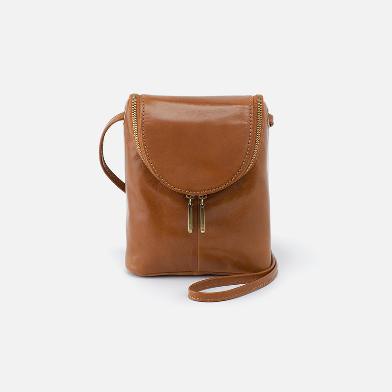 Fern Crossbody in Polished Leather - Truffle